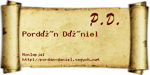 Pordán Dániel névjegykártya